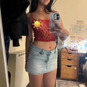 Urban Outfitters Red Lace Camisole